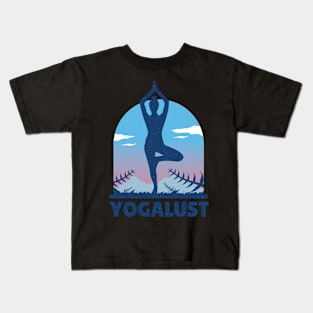 Yogalust Pose Silhouette Kids T-Shirt